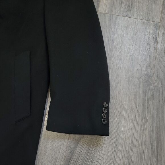 LORO PIANA 100% Cashmere Coat Men's 46R Black Long Overcoat Classic Quiet Luxury - Picture 11 of 16